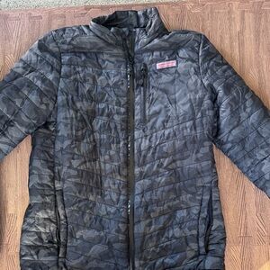 VINEYARD VINES BLACK CAMO PUFFY JACKET SIZE XS